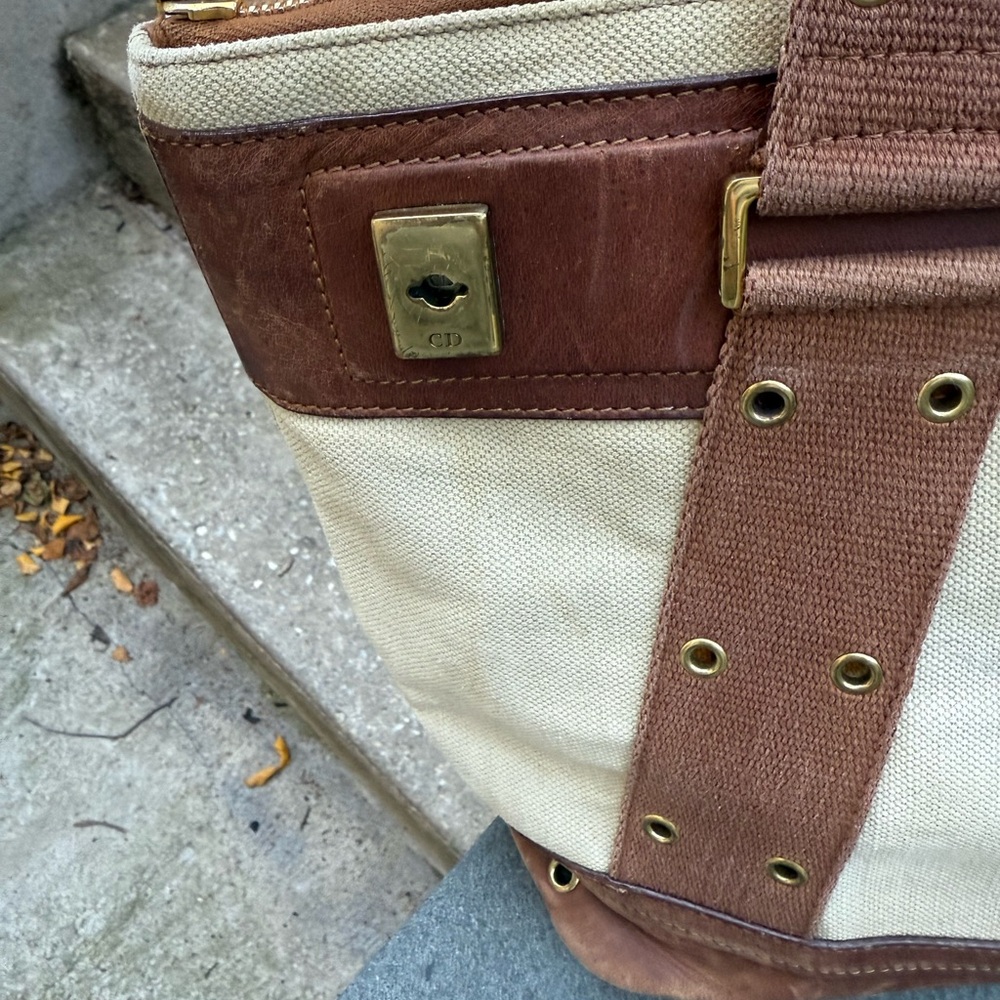 Absolutely stunning vintage Dior handbag canvas and leather signature lining - Picture 17 of 17